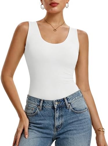No Comment Juniors' Notch-Neck Tank Top White L at Amazon Women's